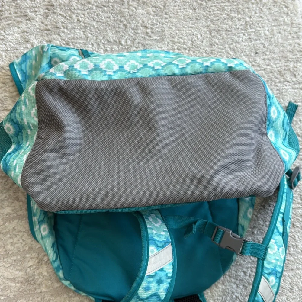 Gently Used- Lands' End Classmate Girls Turquoise Patterned Embroidered Backpack
